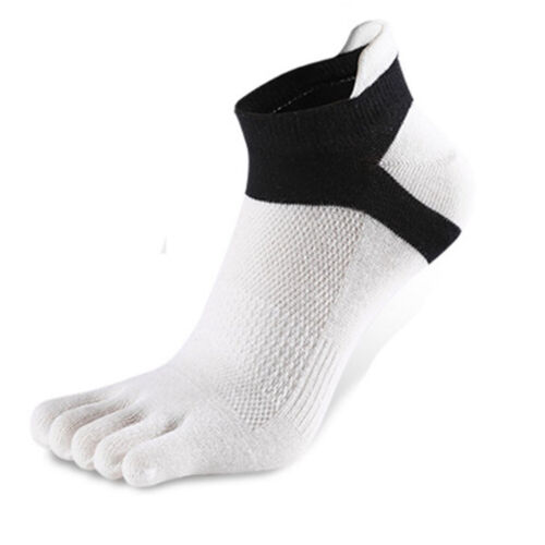 Mens Five Toe Cotton Sock Pure Sports Trainer Running Finger Socks Breathable CA 