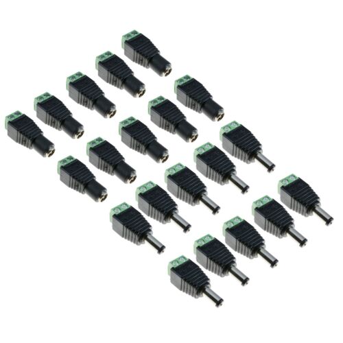 10x PAIRS 2.1mm Male Female DC Jack Connector with Screw Terminals