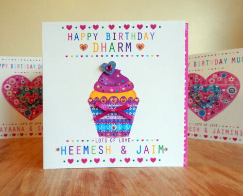 Special birthday any name /& age Personalised Girl//Female//Cupcake greeting card