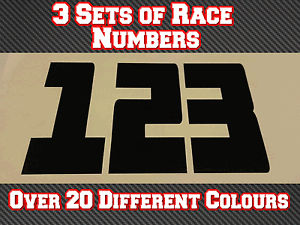 3 Sets 6/" 150mm Motocross Custom Race Numbers Vinyl Stickers Decals MX Bike N28