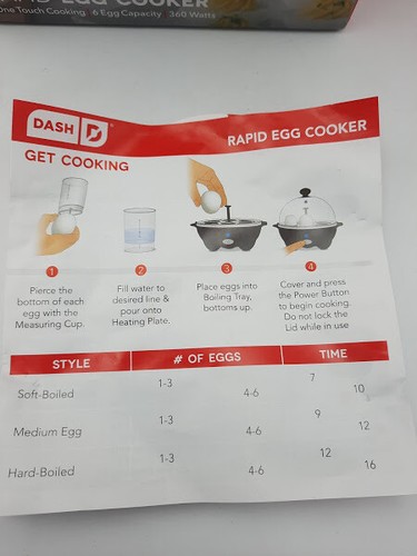 6 Egg Capacity Electric Egg Cooker OPEN BOX Black Dash Rapid Egg Cooker