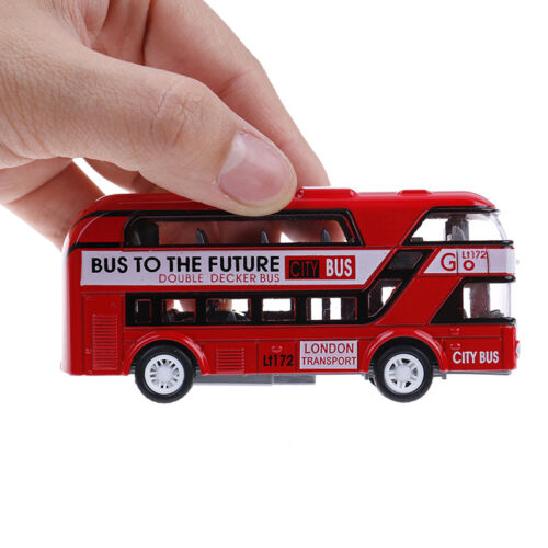 Kid Metal Diecast Cars Toys Pull back 1:43 Double London Bus Toy Gift uWJCAU 