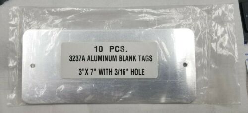 10 pcs 3237A Aluminum/Silver Blank Tags/Plate 3'' x 7'' rectangle New free ship 