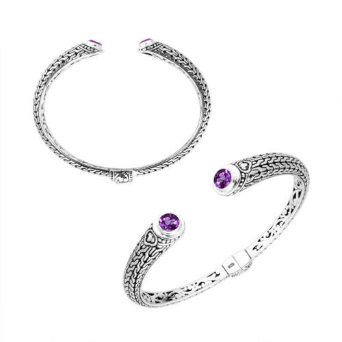 Details about  / Amethyst sterling silver bangle