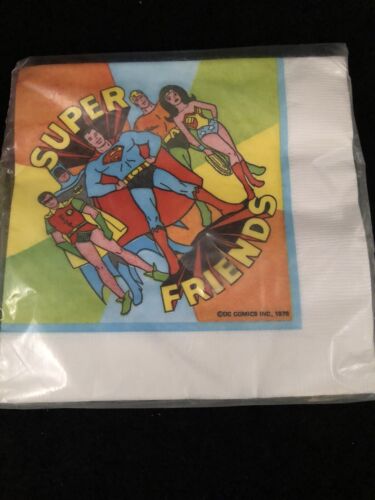 Details about  / Vintage DC Comics 1976 Super Hero Friends Napkins Superman Batman Wonder Woman