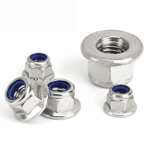 Details about  / M3 to M12 Flanged Nyloc Nuts Flange Nylon Insert Locking Nut A2 304 Stainless