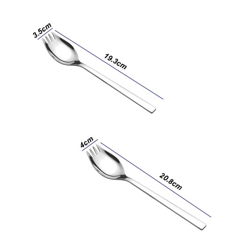 Stainless Steel Spork Round Salad Long Handle Cutlery Picnic Gadget Camping