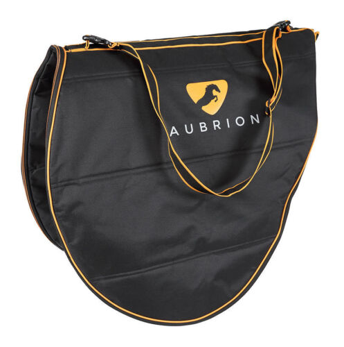 Shires Aubrion Padded Saddle Carry Bag in Black Protects. Orange Colour 