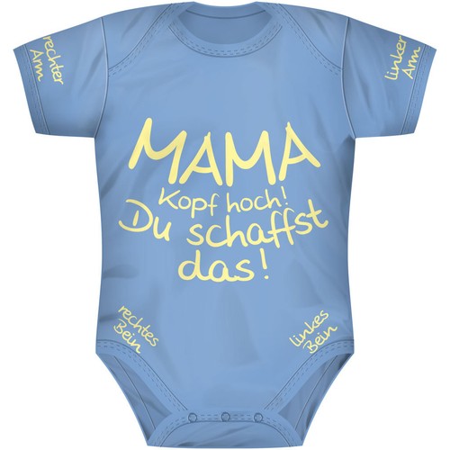 Kurzarm Junge Mädchen Strampler Lustig Mama Du schaffst das! Babybody Spruch