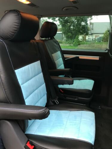Manufactura auto referencias asiento imitación cuero negro 7-asientos adecuado para VW t5 Multivan