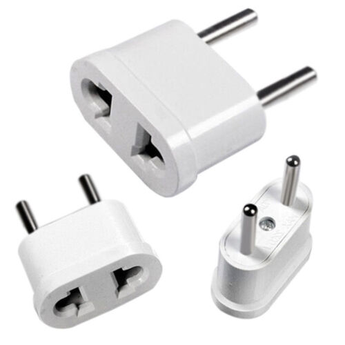 2X Travel Charger Wall AC Power Plug Adapter Converter US USA to EU Europe White