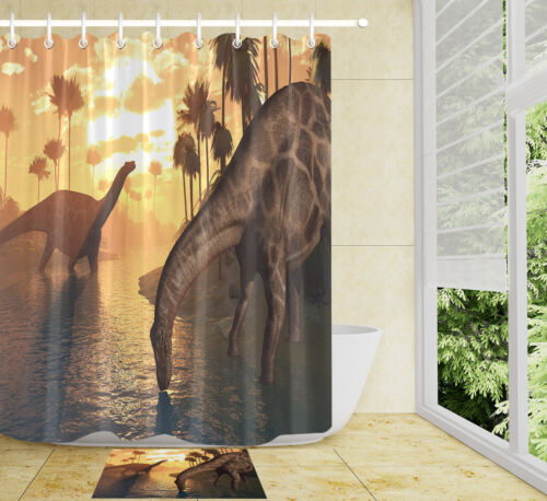 Dawn of the Dinosaur Era Shower Curtain Liner Waterproof Fabric Bathroom Set 