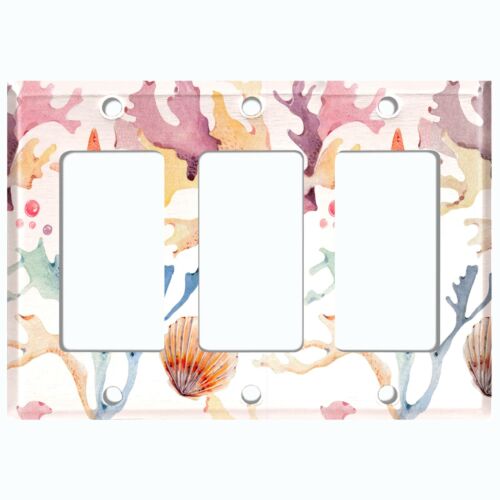 Metal Light Switch Cover Wall Plate For Ocean Seashells Clam Beach SEA034