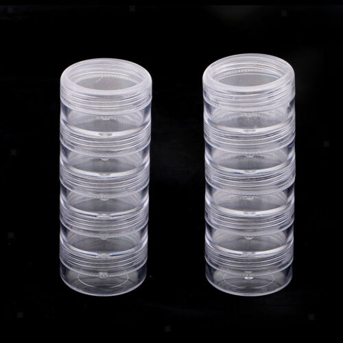 2Set Plastic Stackable Beads Containers Box Jar Pill Case Organizer Diamond