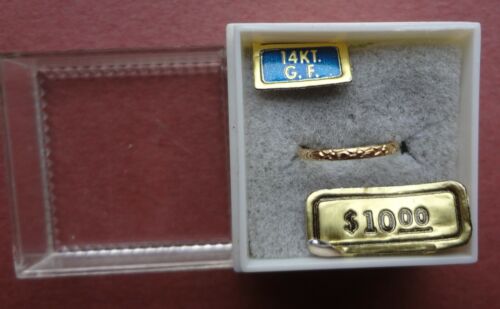 Details about  &nbsp;NOS Mid-Century 14kt GF BABY&#039;S FIRST RING floral band NEW IN CASE& MARKED (1of 3