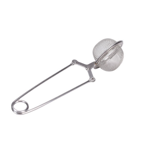 Stainless Steel Spoon Tea Ball Infuser Filter Squeeze Leave Herb Mesh Strain ^ 