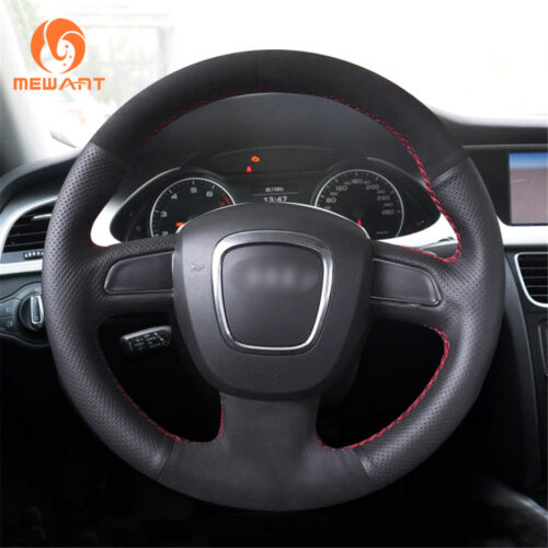 DIY Leather Suede Steering Wheel Cover for Audi A3 A4 A5 A8 Q7 S4 S5 S6 S8 Seat