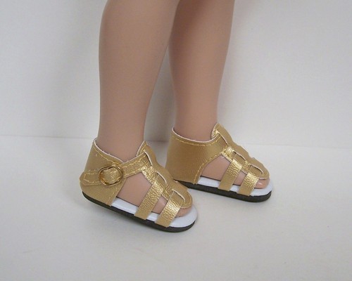 Debs GOLD Strappy Sandals Doll Shoes For Tonner 14/" Betsy McCall