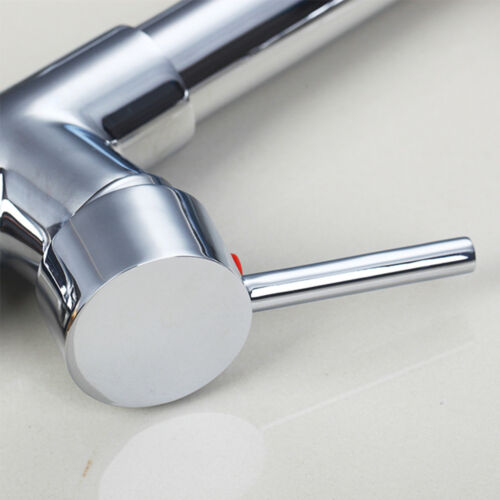 US Chrome Brass Pull Down&Swivel Spout Kitchen Sink Taps Mixer Deck Mount Faucet 