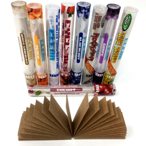 1 FILTER TIPS  FREE 10 FLAVORS Cyclone Pre-Rolled Clear Cones 10 TUBE PACK 