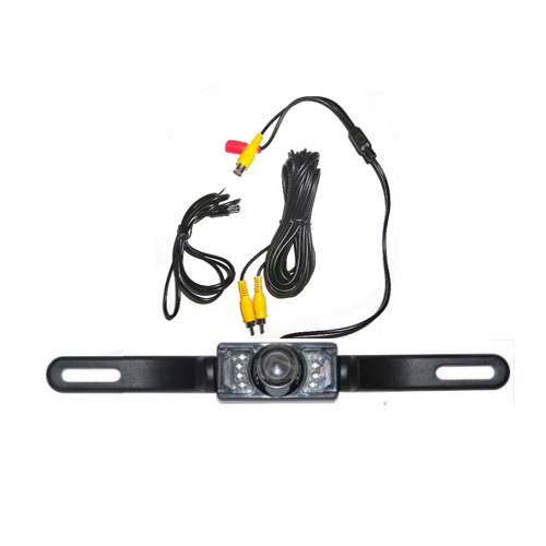 TELECAMERA RETROMARCIA RETROCAMERA AUTO CAMPER 7 LED PER MONTAGGIO SU TARGA