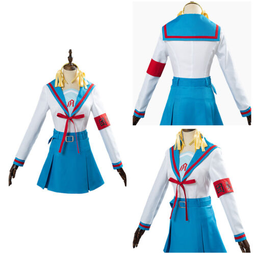 Details about   The melancholy of Haruhi Suzumiya Cosplay School Uniform Blue Dress Costume 