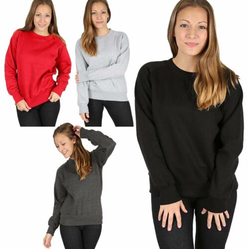 Womens Raglan Long Sleeve Fleece Sweatshirt Ladies Casual Winter Warm Jumper Top