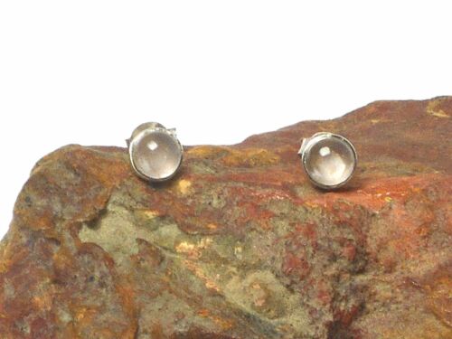 Round ROSE  QUARTZ   Sterling  Silver  925  Gemstone  Earrings STUDS 5 mm 