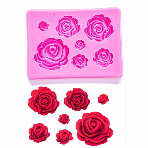 Roses shaped fondant silicone rubber moulds accessories chocolate cake FT-1023