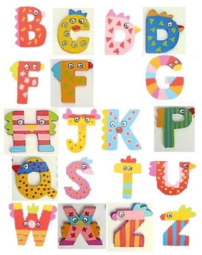 Crazy Bird Tatiri Hand Painted Wooden Letters Initials Sold individually SALE 