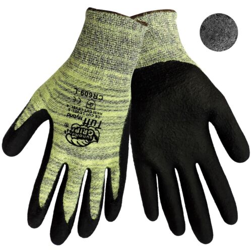 CR609 Tsunami Grip Tuff Hybrid Cut Resistant Work Gloves 3 PAIR PAK size XLG