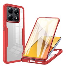 360° Grad Hülle Xiaomi 14T Pro Rundum vollschutz Integriertem Displayschutz Rot