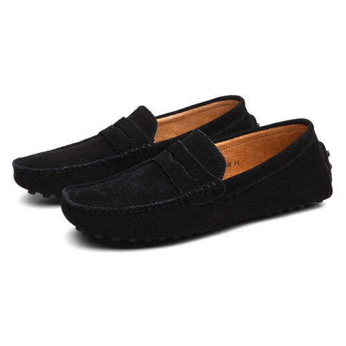 Men Leather Minimalism Driving Loafers Suede Moccasins Slip On Penny New Shoes
