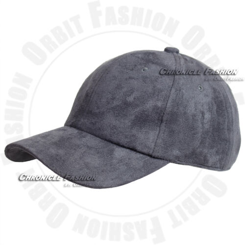 Baseball Cap Plain Solid Faux Suede Vintage Visor Hip Hop Adjustable Hat Mens