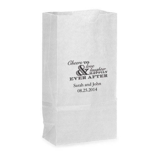 50 Cheers Love Laughter Personalized Printed Wedding Favor Bags Candy Buffet