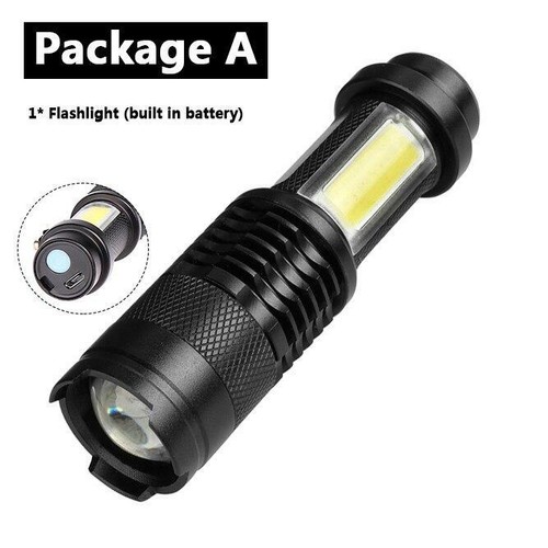 Details about / Mini Led Flashlight Torch Lamp 2000 Lumens Adjustable Penlight Waterproof Light
