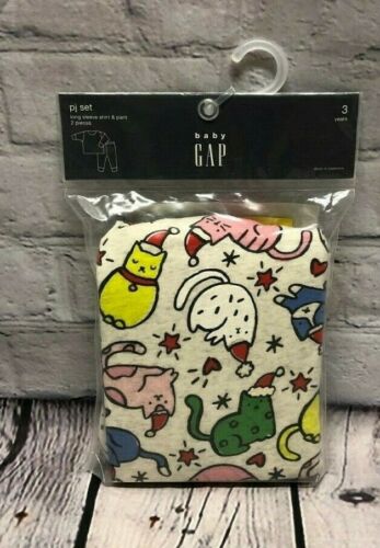 New Girls Baby Gap 2 Piece Pajamas PJ/'s Sleep Set Loungewear Cats