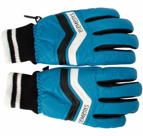 $150 Leki Progressive Iridium Trigger S ALL Leather Ski Gloves Womens Blue Black 