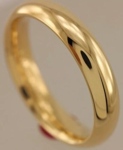 Solid 14K Yellow Gold 4 MM Size 9 Wedding Ring Band Mens Womens 