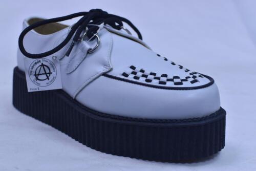 Details about   ANARCHIC A6803 WHITE LEATHER 2" CLASSIC 2 EYE CREEPERS UNISEX 5 7 NOS PUNK 