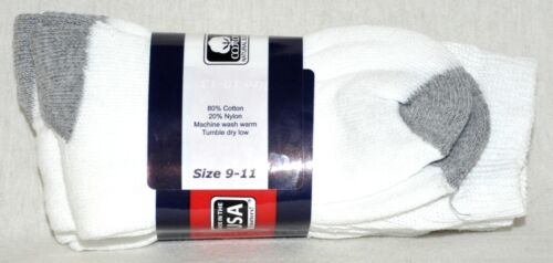 White/Gray Crew Socks 3 Pair Men's or Women's Size 9-11 Made In The USA!! 