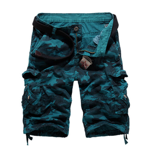 Men Cargo Work Shorts Camo Military Army Combat Pants Sports Trousers Bottoms. 