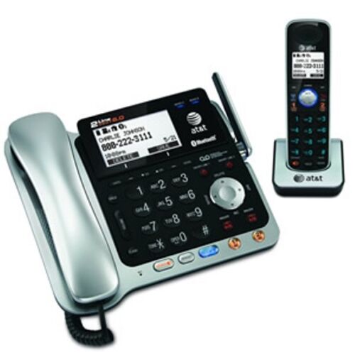AT&T 2-line TL86109 DECT 6.0 Corded Cordless Answering Bluetooth ...