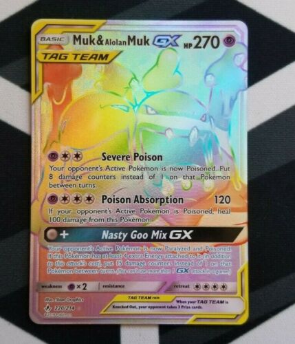 OtBG Muk /& Alolan Muk GX 220//214 Unbroken Bonds Hyper Rare Near Mint NM