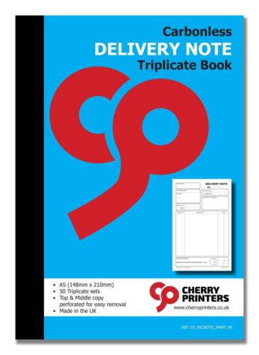 Cherry NCR Delivery Note Triplicate Book A5 148mm x 210mm 50 sets