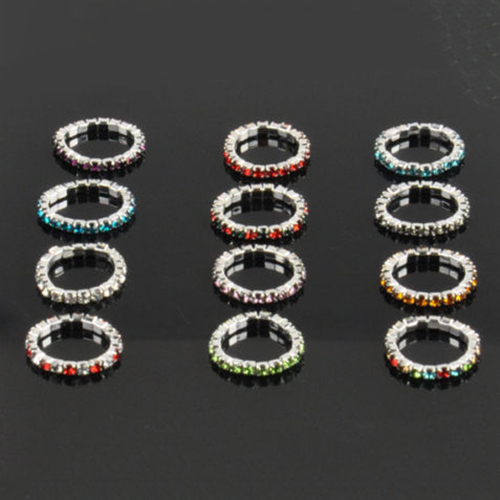 12 PCS High Quality Pack Elastic Crystal Toe Rings Wholesale Lots Body J HK HK