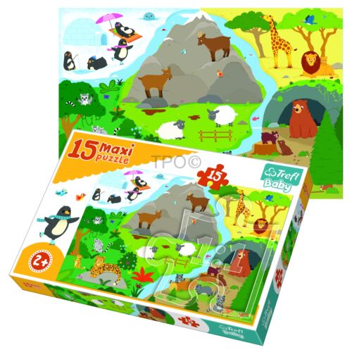 Trefl 15 maxi pièce Baby Kids Infant Unisexe Animal maisons Land Jigsaw Puzzle Neuf 