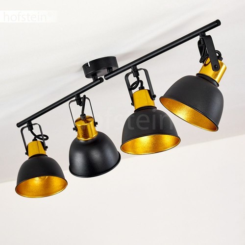 Decken Lampe Vintage Wohn Schlaf Raum Leuchte schwarz-gold Flur Dielen Strahler