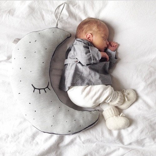 Glow In Dark Baby Back Cushion Moon Infant Comforter Toy Lunar Throw Pillow