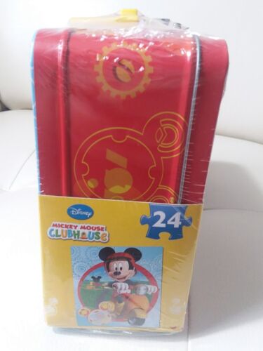 Sealed New Disney Mickey Mouse Clubhouse Puzzle in Tin Lunch Box 24-Piece